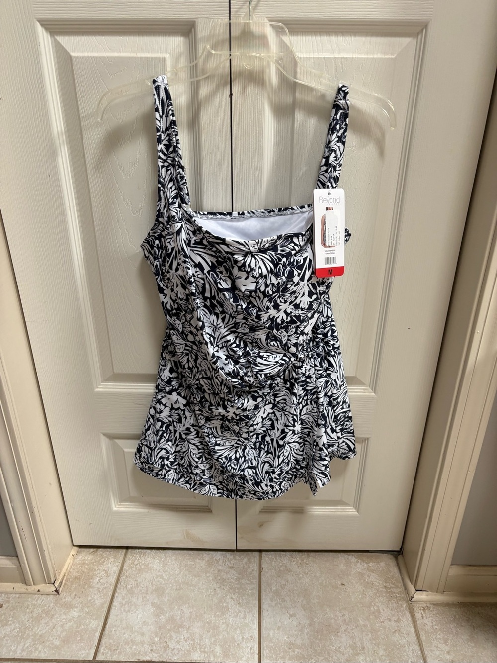 NEW Beyond Navy & White Floral One Piece Bathing Suit